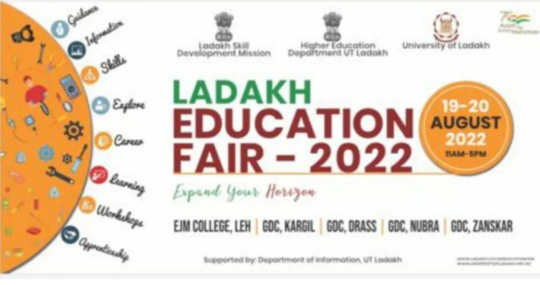 ejmcleh's tweet photo. LADAKH EDUCATION FAIR-2022 (expand your horizon)
19-20 AUGUST
2020(11am to 5pm)
#ladakhskilldevelopmentmission #highereducationdepartmentutladakh #ULadakh #AzadiKaAmritMahotsav
@DIPR_Leh @ejmcleh @GDC_DRASS @padmaangmo @GulistanLadakh_ @PBLadakh @ULadakh https://t.co/D2LpPYCUe0