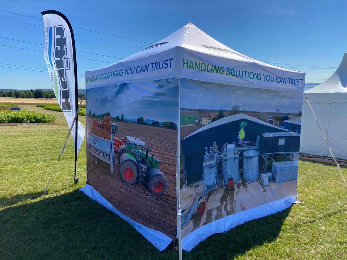 HaithGroup's tweet photo. We're all set up at @JamesHuttonInst Balruddery Farm in Scotland🏴 ready for #PotatoesInPractice tomorrow!🥔
You'll find us on stand P from 8:30am, so be sure to say hello if you're attending the event!☀🚜🥔
#potatoes #agriculturalmachinery #vegetablehandling #potatofarming https://t.co/l5ovn0msCD