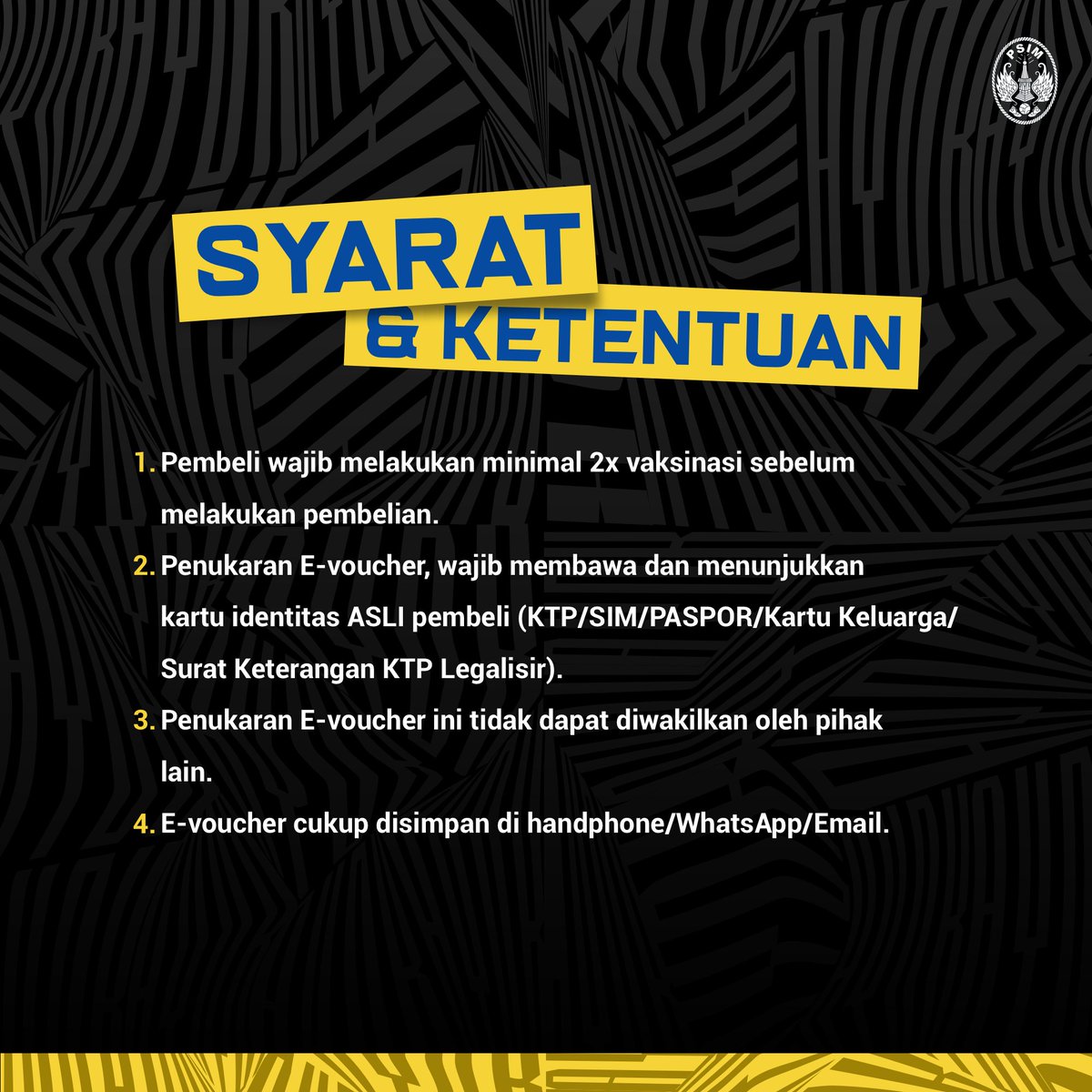 INFO TIKET ‼️🎟️

Berikut harga tiket Launching Team dan Jersey PSIM Jogja musim 2022/2023. Tiket sudah bisa dipesan mulai besok Kamis ya, Dab! Tunggu update selanjutnya 💙

#YAK1N
#LaskarMataram
#AYDK