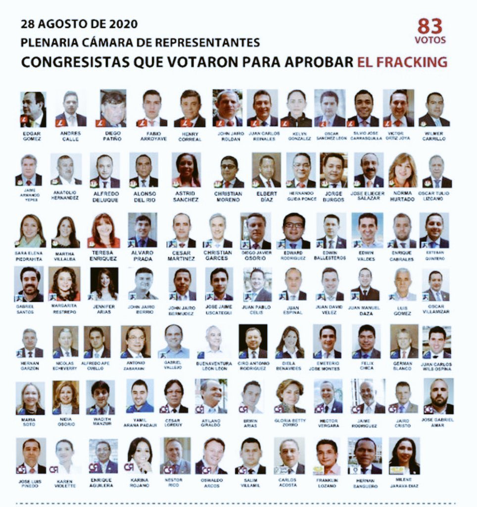 Omar_Comunes's tweet photo. 👎🏽 Sequías, hambre, riesgos de explosión, daño al subsuelo y otras calamidades son algunas consecuencias del fracking. Miren los congresistas que aprobaron esta práctica contra la vida👇🏿💀 #ColombiaSinFracking https://t.co/zwntpwptBA