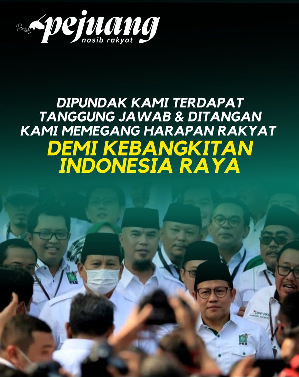 Demi Kebangkitan Indonesia Raya

<a href="/DPP_PKB/">DPP PKB</a> <a href="/cakimiNOW/">A Muhaimin Iskandar</a> <a href="/Gerindra/">Partai Gerindra</a> <a href="/prabowo/">Prabowo Subianto</a> <a href="/AHMADDHANIPRAST/">Dhani Ahmad Prasetyo</a> <a href="/DPWPKBJAKARTA/">DPW PKB DKI JAKARTA</a> 

#pkbtemanbaikku #GusMuhaimin #thenextpresiden #kebangkitanindonesiaraya #untukindonesialebihbaik