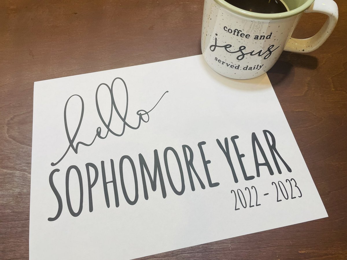 stacy_schiller's tweet photo. First year I’ve #momfailed the first day of school pic. So here I am drinking coffee with her sign. @16_kschiller
#twokidslater #secondkid https://t.co/kEGgwZn6yo