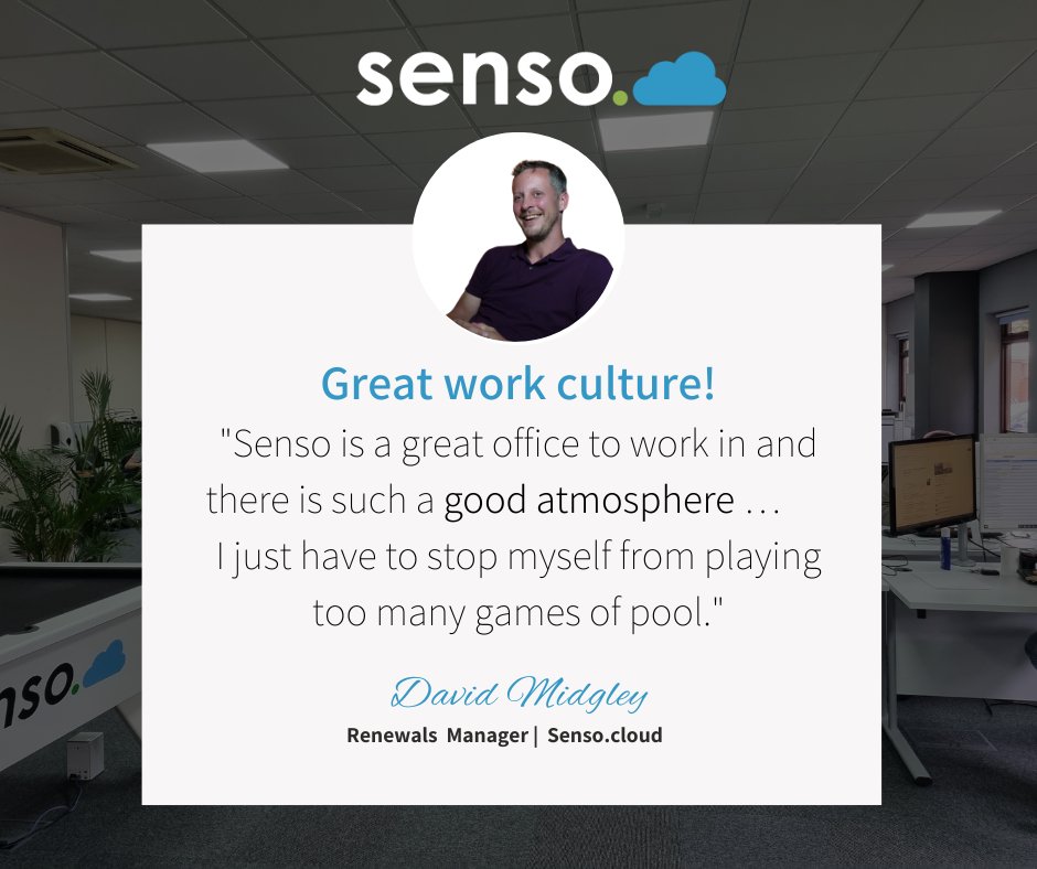 "Hi my name is Dave and I have worked here for 6 months. I got made redundant at the start of the pandemic, so since then I've done quite a few different jobs and then came to Senso in February - it's been good ever since."

- Dave

#workculture  #senso