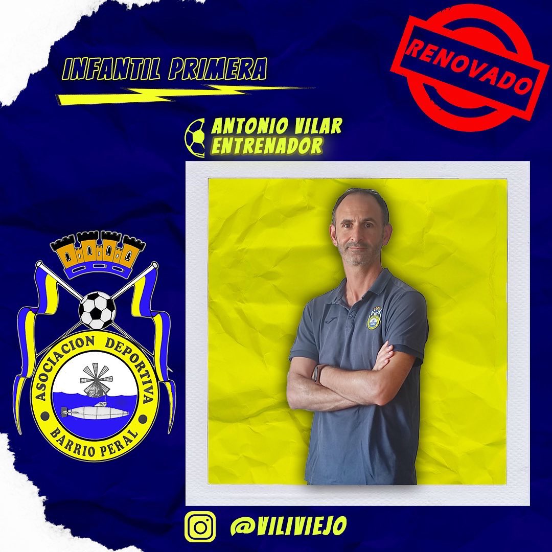 ADBarrioPeral's tweet photo. 🚨 OFICIAL ⚠️
♻️ RENOVACIÓN ✅
👉🏼 Anunciamos la renovación de nuestro tándem para el #InfantilPrimera 👏🏼.
-📝: #AntonioVilar
-📝: #DavidSolano
✅ Dos piezas clave en el desarrollo de nuestra Asociación y nos ayudarán con el proyecto para el Infantil de Primera categoría🏅. https://t.co/Z56LVwL3LH