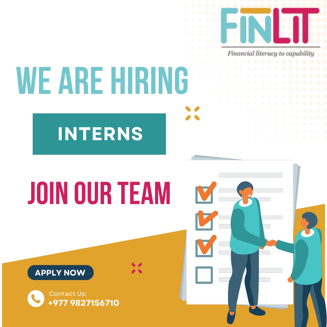 We are looking for creative, energetic, and responsible interns to join our team. 
For further description please go through the link. 
jobs.smartrecruiters.com/.../7439998438…
#finlit  #Internshipopportunity #Hiring #financialinclusion #financialliteracy #personalfinancemanagement