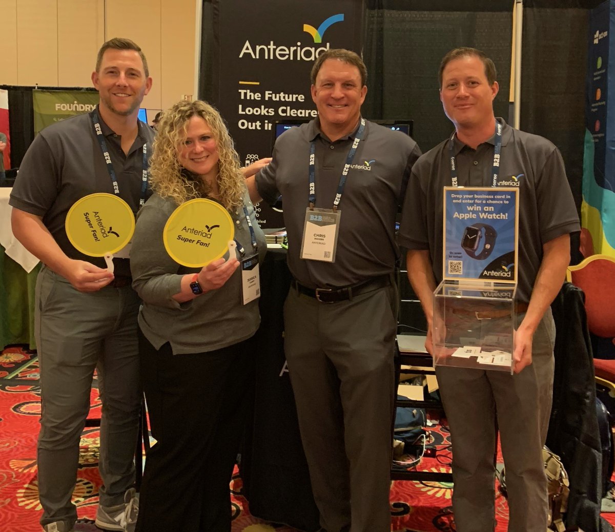 Anteriad_B2B's tweet photo. Last day of #B2BSMX! We've taken in interesting insights and met some great people. Catch the team at Booth #311 today to see what Anteriad is all about, plus grab yourself an entry to win an Apple Watch!
#Sponsor #GetInFront #WePowerB2B #SuperFan https://t.co/RG5kZTSF9R