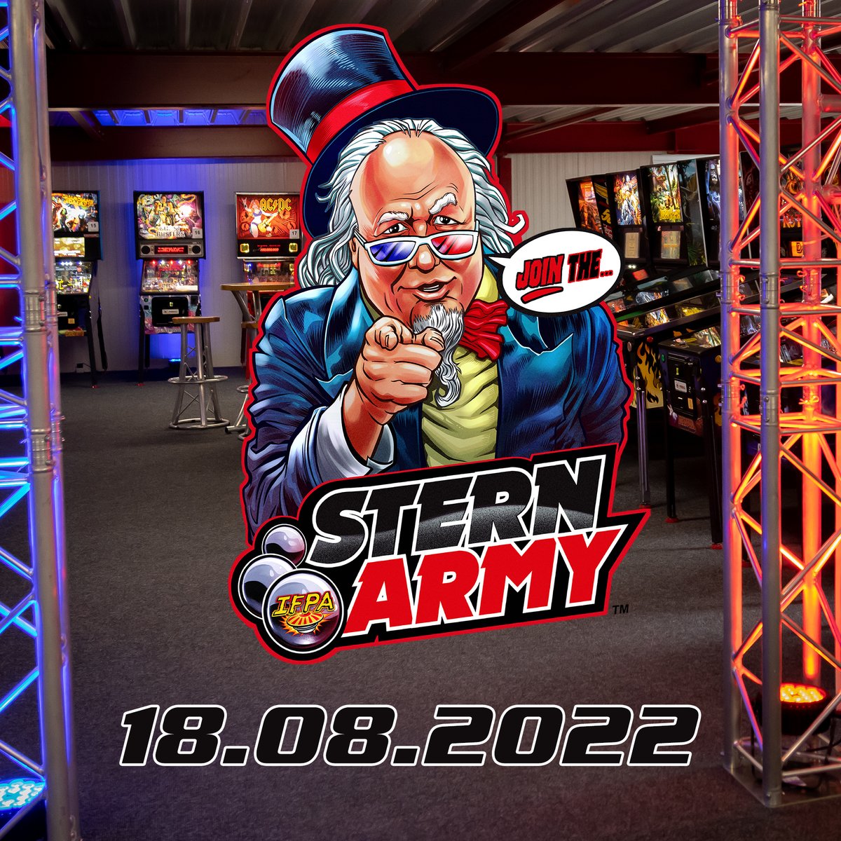 SAVE THE DATE! Liebe Pinball-Freunde, am Donnerstag, dem 18. August 2022 findet unser monatlicher „STERN ARMY EVENING“ statt. Seid dabei und holt Euch jetzt Euer Ticket! pinballevents.de/PU/ | #pinballuniverse  #buende #bünde #pinball #event #sternarmy #sternpinball #stern