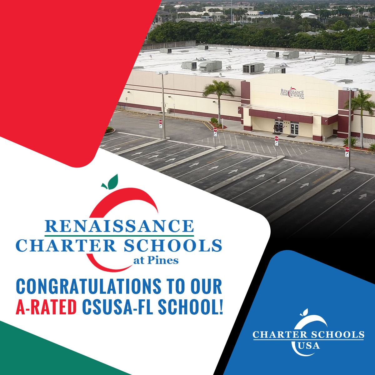 CSUSAhq's tweet photo. Congratulations to A-rated school @PinesPatriots! Today we recognize all the hard work they put into achieving an A rating for the 2021-2022 school year. #CSUSAproud #CSUSA #ARated #FloridaEducation #CharterSchool https://t.co/cOPk2WGG57