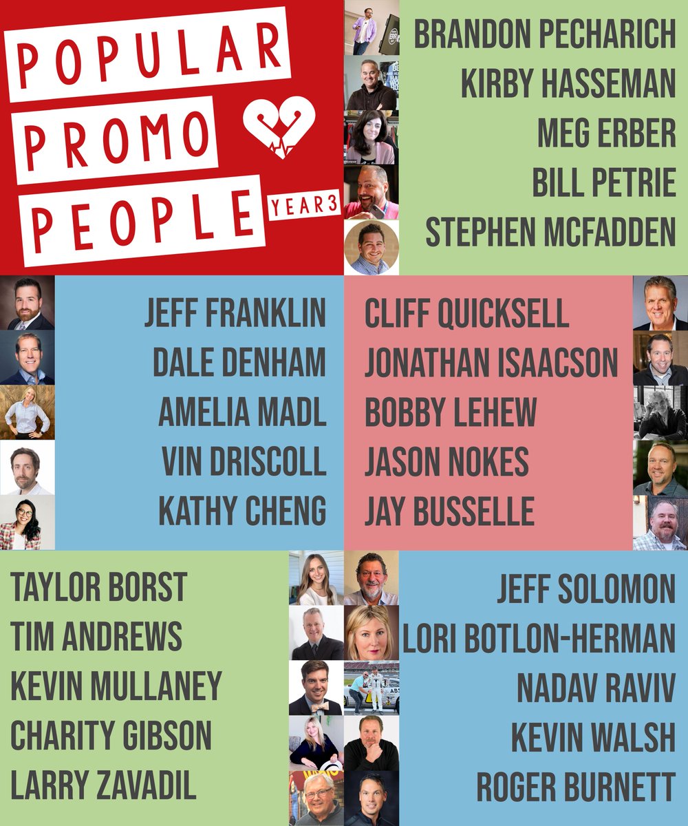promopulse's tweet photo. As we continue to look back at our third year in business, we analyzed 111,182 posts from 2,496 sources to find the 25 people that were mentioned the most over the last 12 months. Be sure to congratulate these promo pioneers as they are the ones leading us to the future! https://t.co/i2GrPAaoCS