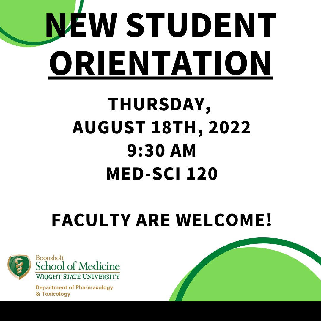 New student orientation is Thursday, August 18th at 9:30 AM. We will be in Med-Sci 120 this year. Faculty are very much welcome to join for lunch and for introductions! Lunch is at noon. Introductions begin at 1:00 PM. Orientation packets will be e-mailed today.