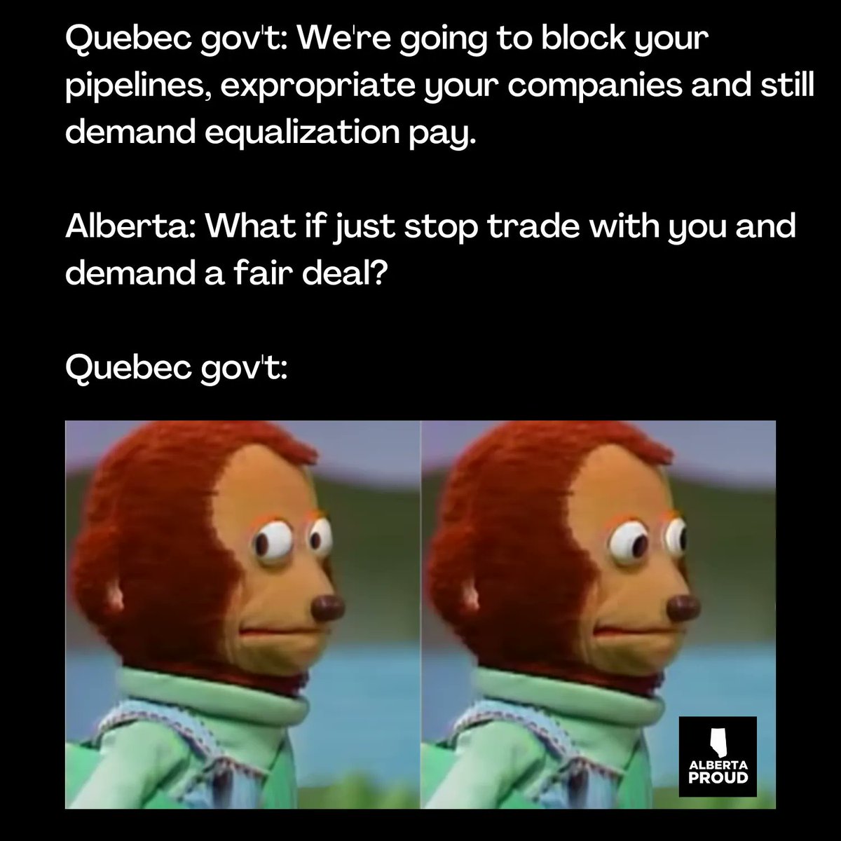albertaisproud's tweet photo. How about that? The Legault Quebec gov't can take their trend of blocking and barricading our prosperity and stuff it. We need a UCP leader, the next premier, to stand up to the Quebec gov't and stand up for Alberta. #legaulthastogo #Ilovepipelines #albertaproud https://t.co/k2lffSgcdS