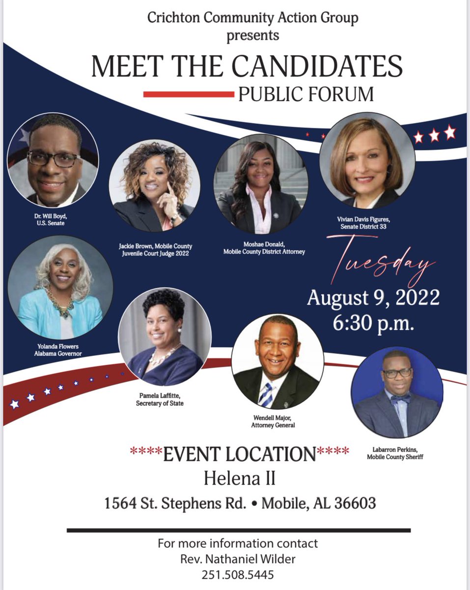 willboydforAL's tweet photo. Thank you Chrichton Community Action Group, Reverend Nathaniel Wilder and residents of Mobile County for last night’s amazing reception and enthusiasm!  We are fired up and ready to vote! #BoydForBama #BelieveinBoyd https://t.co/GTcIbzf1RA