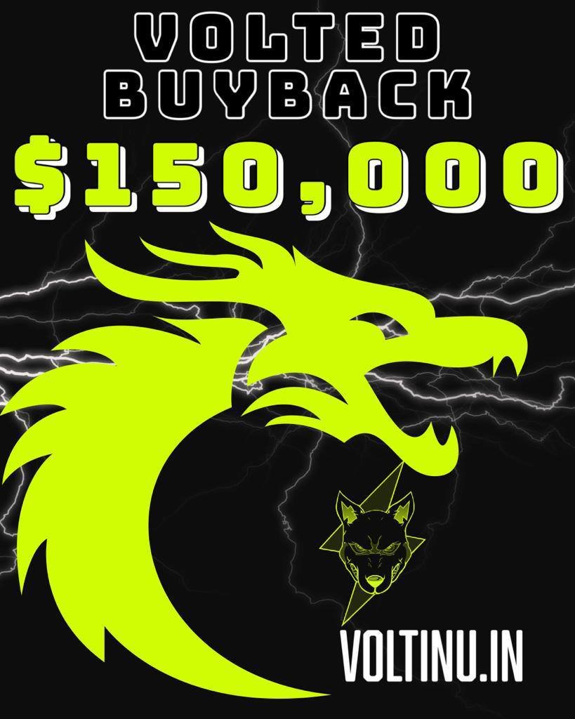 VoltInuOfficial's tweet photo. Our buyback starts now 💣

We will match all your buys 1:1 until a total of $150,000 worth of #VOLT is bought back ⚡️⚡️

#VOLTARMY $VOLT #VOLTINU https://t.co/XnX6PD5FAx