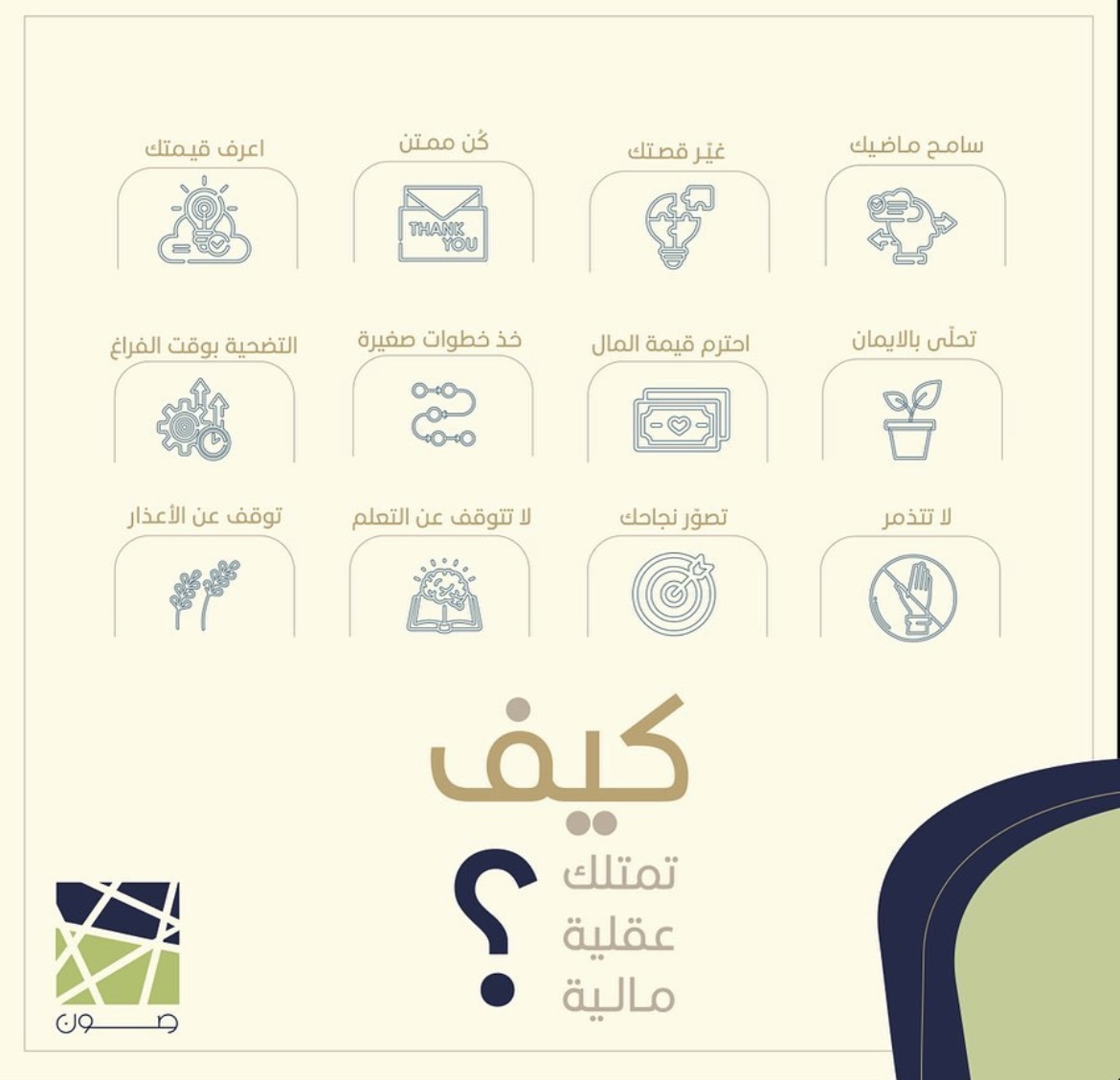 كيف تمتلك عقلية مالية..؟ ✨

#صون 
#مالية