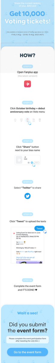RECUERDEN PARTICIPAR EN EL EVENTO DE FANPLUS PARA GANAR 10K DE VOTOS

— Es muy fácil.
— Solo tienen que compartir desde la App un tweet de la posición de quién es la votación, en este caso #JIMIN
— Luego deben rellenar el formulario con la información pedida y listo.

<a href="/BTS_twt/">방탄소년단</a>