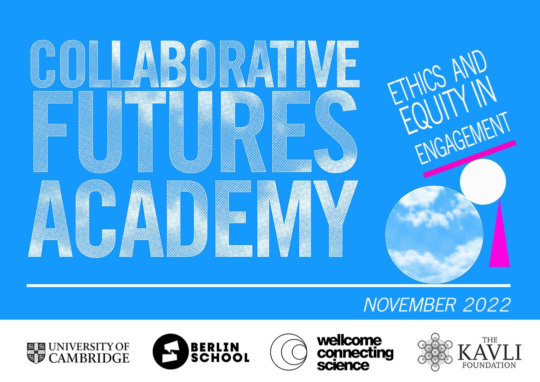 Are you ready to reimagine engagement with research and society?
Our next Collaborative Futures Academy on #Equity and #Ethics in #PublicEngagement will take place in November
Apply by 19 September!
Find out more: publicengagement.berlin/cfa2022
<a href="/CamUniEngage/">Cambridge University Public Engagement</a> @ethicsWCS <a href="/EthicsSciPublic/">Kavli Centre for Ethics, Science, and the Public</a>