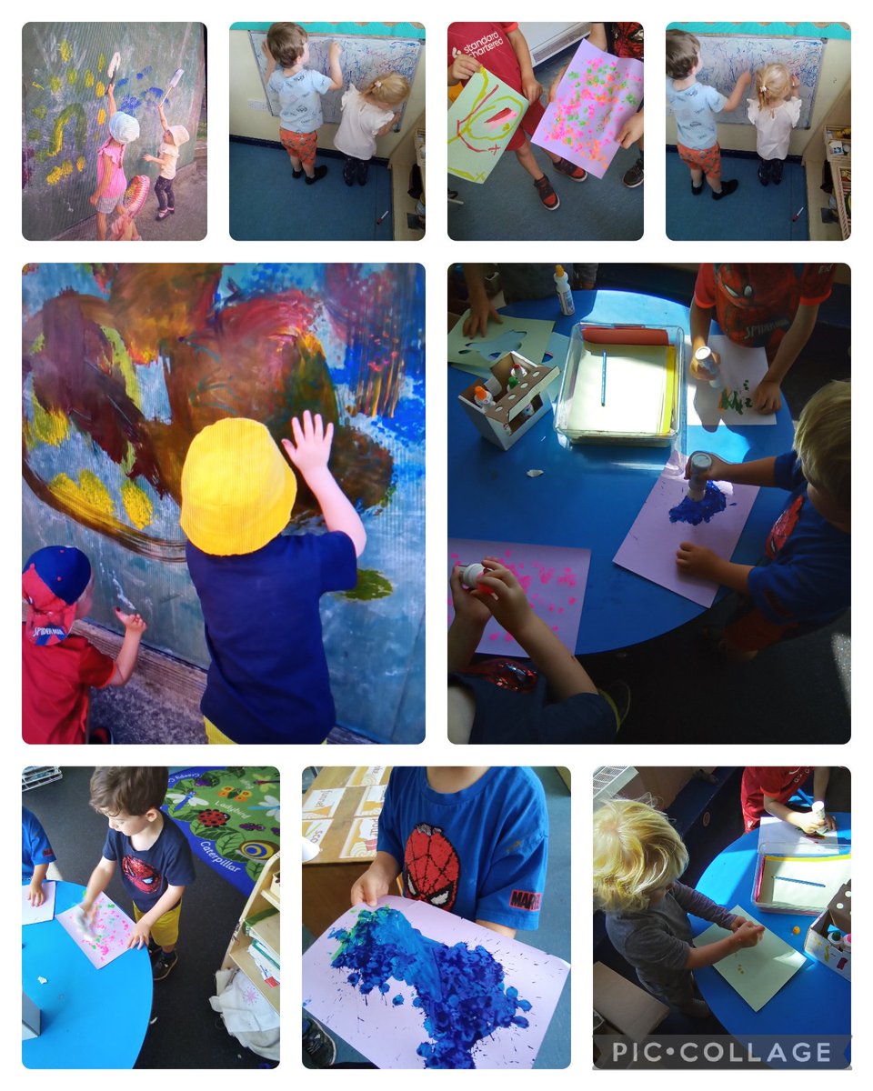 Up and down, side to side and all around... fine motor skills, gross motor skills... sponges, fingers, dabbers and whiteboard pens... lots of mark making and creative fun today on this sunny Wednesday 🌞  <a href="/SarahFilPortico/">Sarah Fillingham</a> <a href="/Portico_Poppets/">Portico_Poppets</a> <a href="/EllieYMCA/">Ellie McNeil (she/her)</a> <a href="/KarenMBoardman/">Karen Boardman DEYE, EHU, FCCT</a> <a href="/NDNAtalk/">NDNA</a>