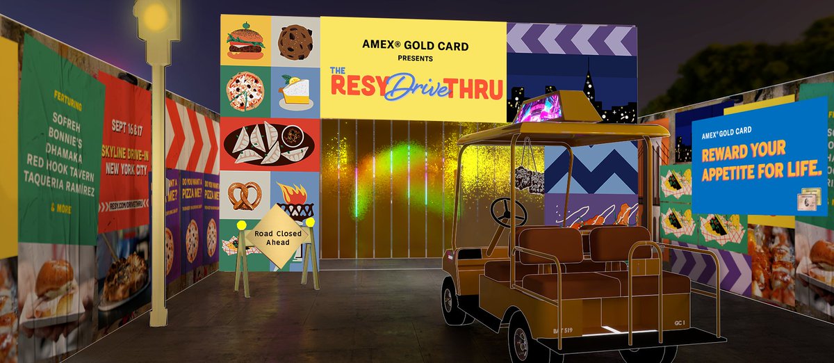 The American Express Gold Card presents The @Resy Drive-Thru New York will take over the Skyline Drive-In in Brooklyn on September 16th and 17th, bringing together some of NY's buzziest restaurants for a 10-course drive-thru tasting menu. Learn more: go.amex/J46V6z