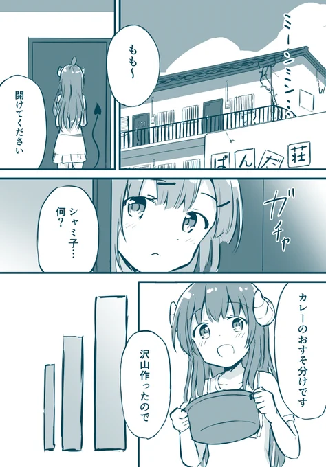夏の雰囲気を味わいたいだけの桃シャミ
#まちカドまぞく 