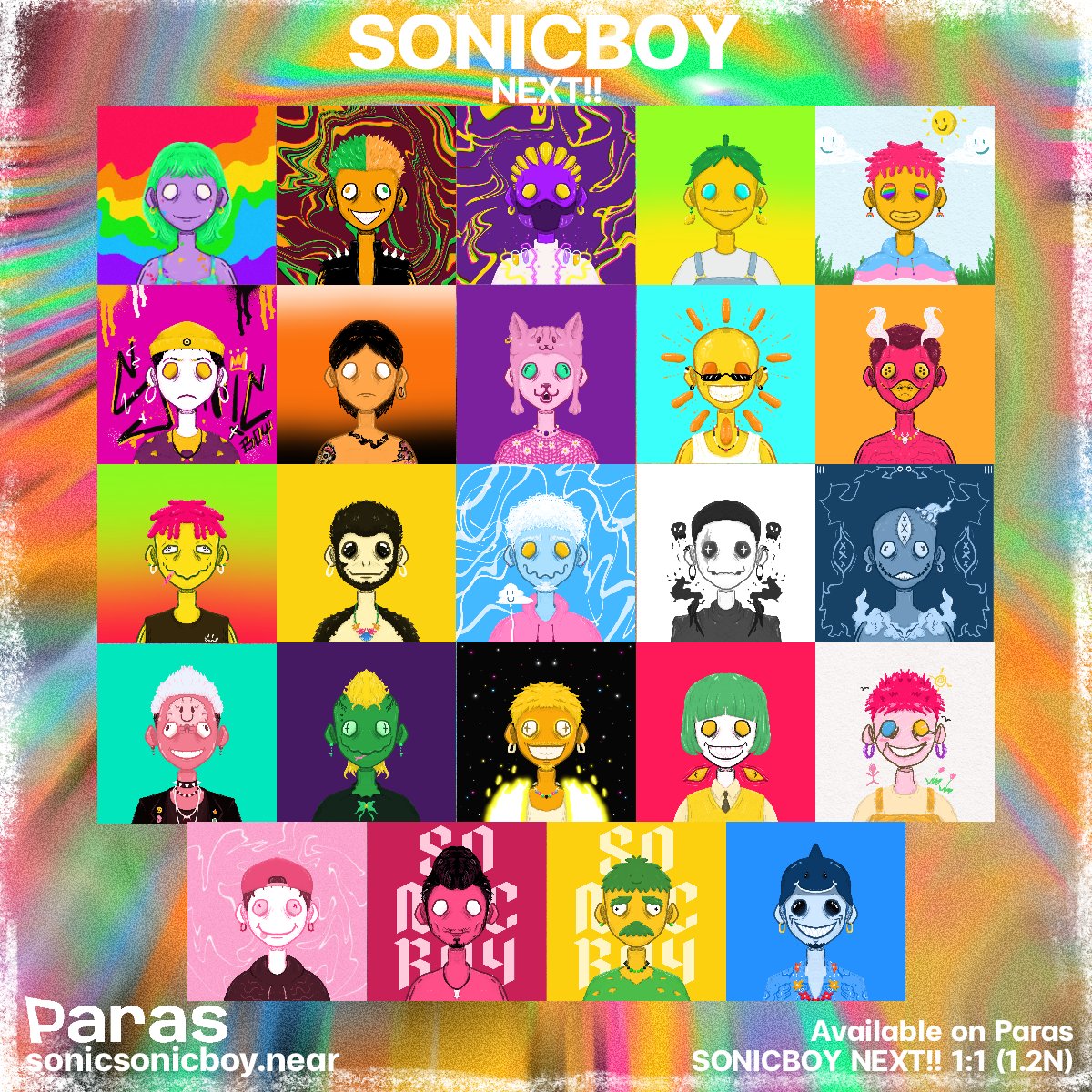 SONICBOY [NEXT!!] 
Available on Paras!! <a href="/ParasHQ/">Paras 🟩🟧</a> 🔥
แก๊งแยกส่วนที่จะมาเติมเต็มทุกจินตนาการและการเลือกสีที่เข้ากับอารมณ์ แวะมาเป็นส่วนหนึ่งของพวกเราและมาพูดคุยกันในดิสคอร์ดได้นะค้าบ ✨🙏🏻

🌈Paras: paras.id/collection/son…
✨Discord: discord.gg/P6zRVteSXz