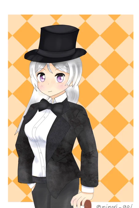8/10は「ハットの日」ということで。シルクハットカブールさん#艦これ版深夜の真剣お絵描き60分一本勝負#艦これ版真剣お絵描き60分一本勝負_20220810 