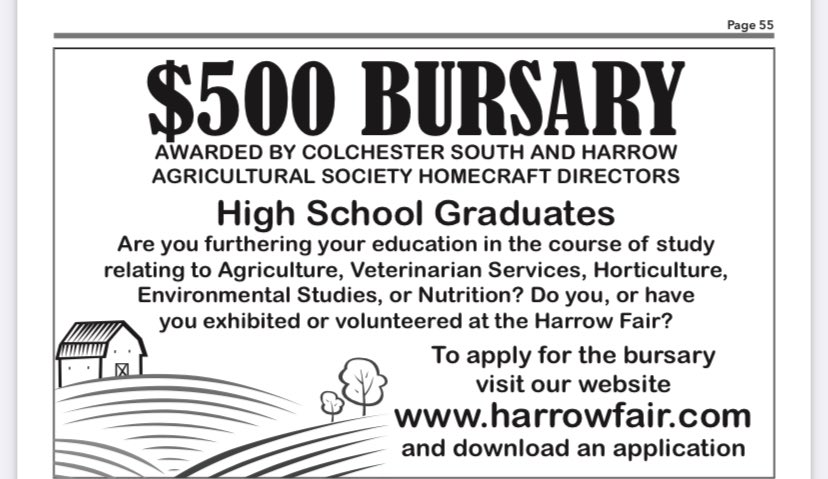 Attention graduating students who are entering or currently enrolled in a post secondary agricultural related program! 
Deadline: September 5, 2022‼️