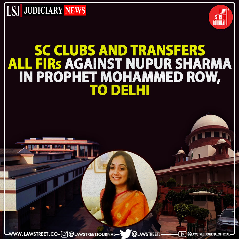 LawstreetJ's tweet photo. A special bench headed by #JusticeSuryaKant and #JusticeJBPardiwala also said that Sharma was at liberty to approach Delhi HC for quashing the current, future #FIRs. @LawstreetJ @NupurSharmaBJP #NupurSharma #DelhiPolice #Delhihighcourt #prophetremarksrow #supremecourt https://t.co/BGb5BGQXID