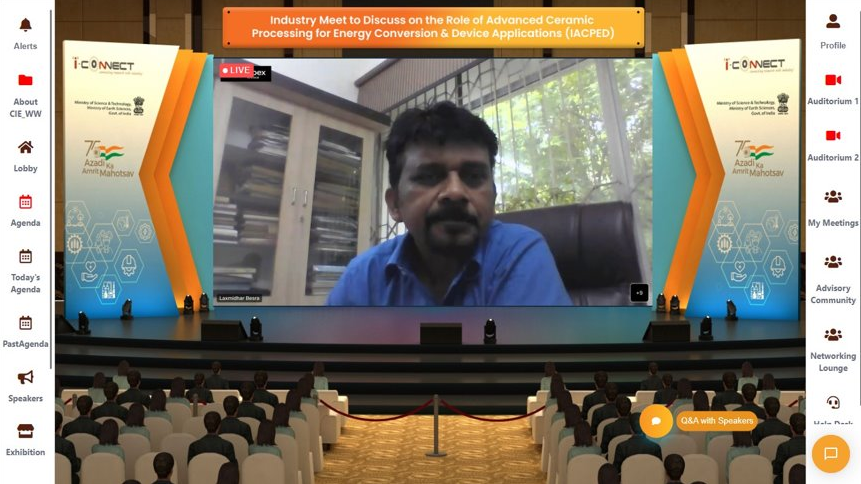 i_Connect75's tweet photo. Here is a peek into today's @i_Connect75 online event #1 - Industry Meet to Discuss on the Role of Advanced Ceramic Processing for Energy Conversion &amp; Device Applications (IACPED)

#iconnect75 #AzadiKaAmritMahotsav #csir https://t.co/CDSU71XUbo