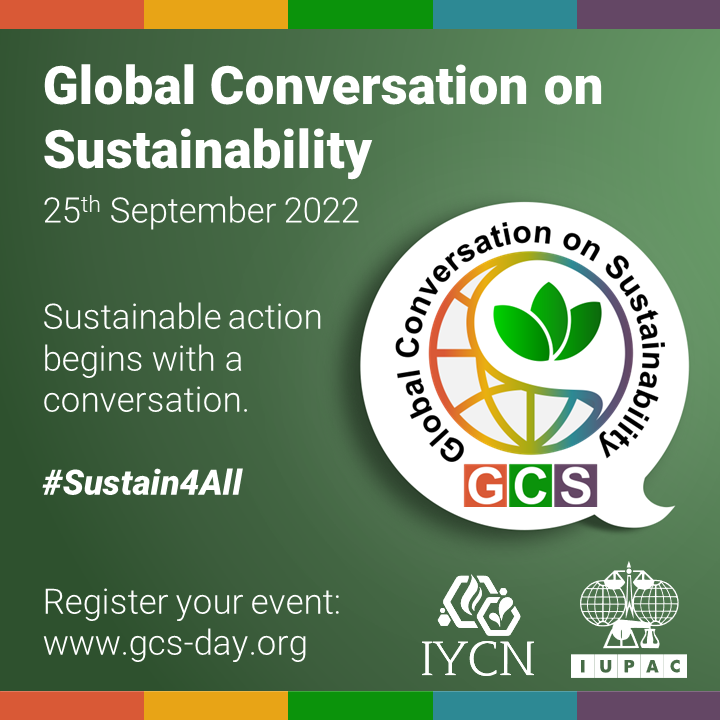 IntlYoungerChem's tweet photo. 📢GCS aims to bring the chemistry community together yearly, to discuss sustainability towards a common good. The idea is on Sep. 25th, globally, individuals, teams, organizations, or companies organize events devoted to this conversation. 
More info at: https://t.co/f3yaPiB9bs https://t.co/pYYhANn1Nx
