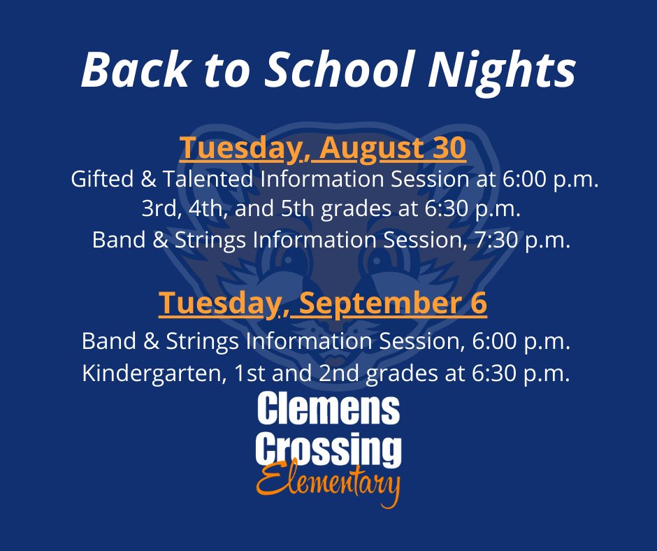 hcpss_cces's tweet photo. Save the dates for CCES's Back to School Nights. #gr8suCCESs #GetSetHCPSS https://t.co/8pahaWPpqP