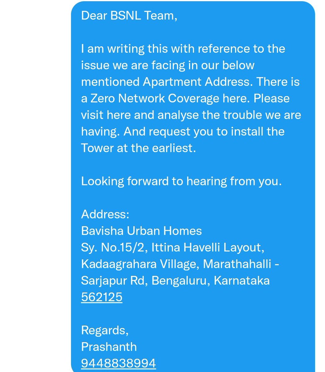 prashanthbdvt's tweet photo. @BSNL_KTK Please do the needful. @AshwiniVaishnaw @PMOIndia https://t.co/MrdUsJTGVj