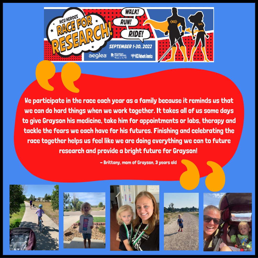 HCUAmerica's tweet photo. For the Parke family, the #RaceforResearch is a family affair! ๐ถ๐โโ๏ธ๐ดโโ๏ธ
Get your family (or yourself!) signed up today!
Registration ends September 2.
https://t.co/vPV5FjRDsm
#BeaHero #AccelerateResearch #Homocystinuria #CobalaminDisorders https://t.co/z5g8BUyplP