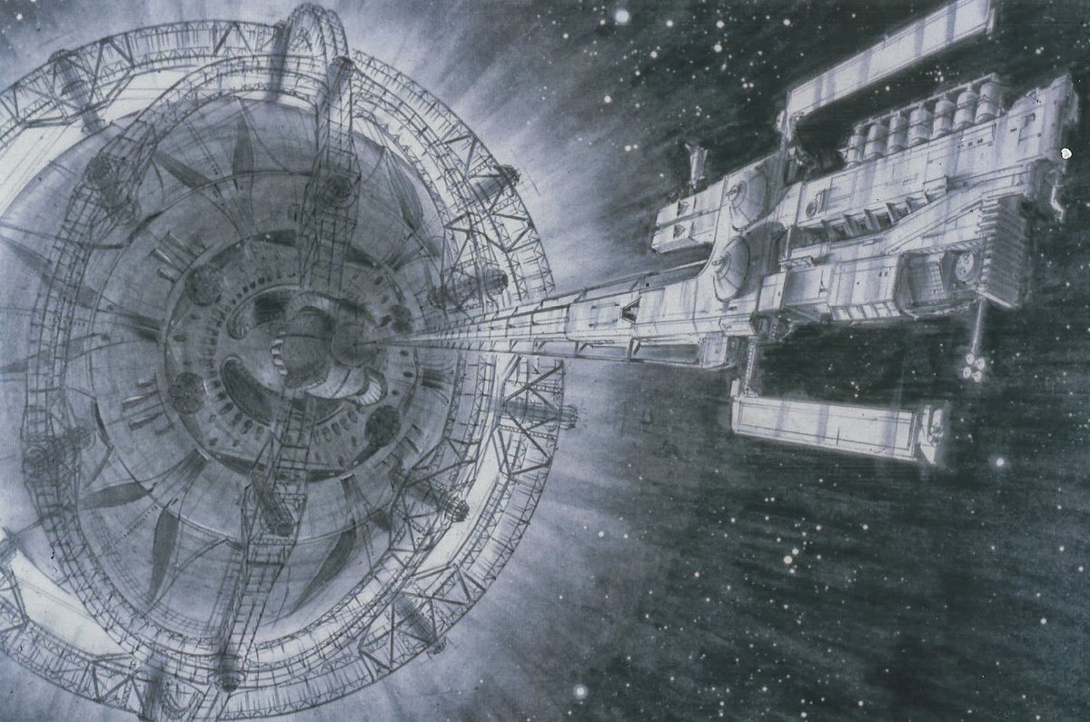 Event Horizon (1997): The Event Horizon, early design by Ray Shenusay

"This piece is one of several I did for the director to build enthusiasm for Event Horizon."