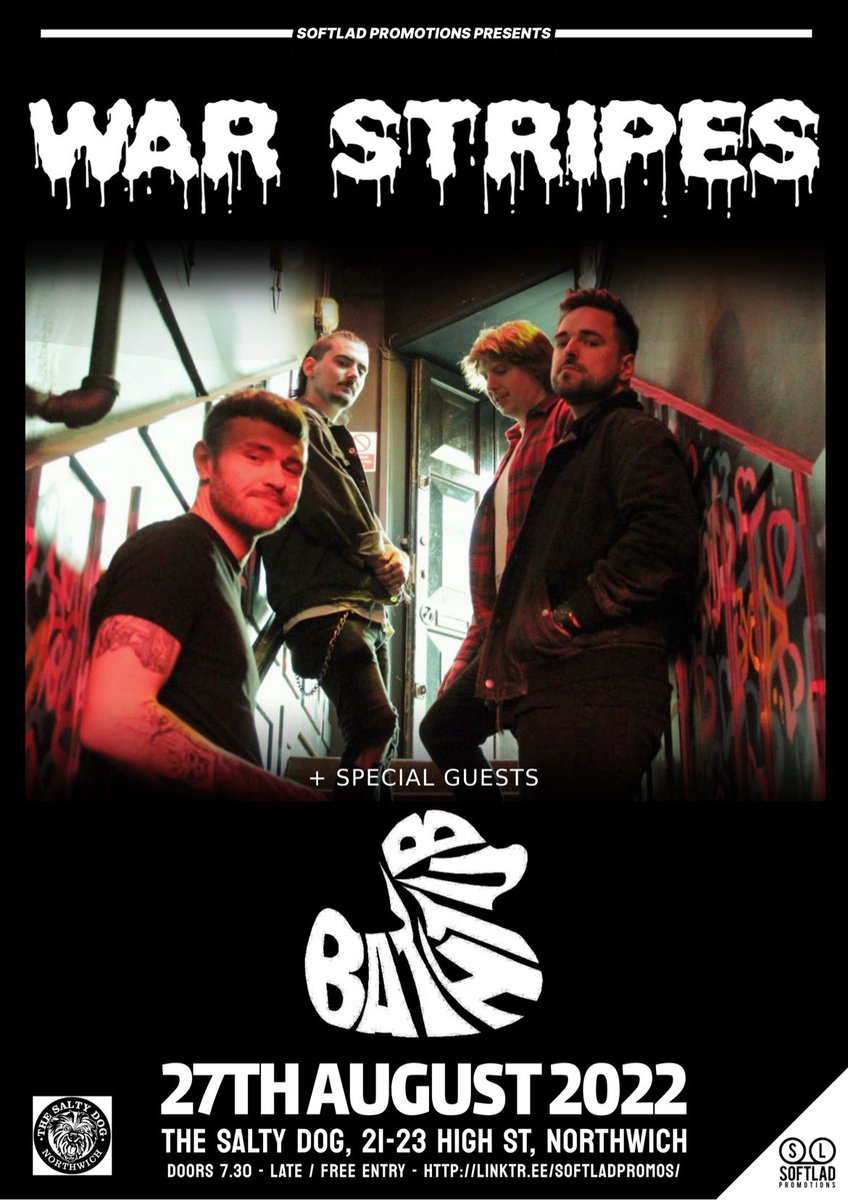 Back at it! <a href="/saltydogpub/">Salty Dog</a> aug 27th. <a href="/OfficialBathtub/">BATHTUB</a> <a href="/WarStripesBand/">War Stripes</a> get in involved! <a href="/bbcintroducing/">BBC Music Introducing</a> <a href="/RadioNorthwich/">Radio Northwich</a> <a href="/NorthwichNews/">Northwich Guardian</a> @RawBTB @RawBTB RT