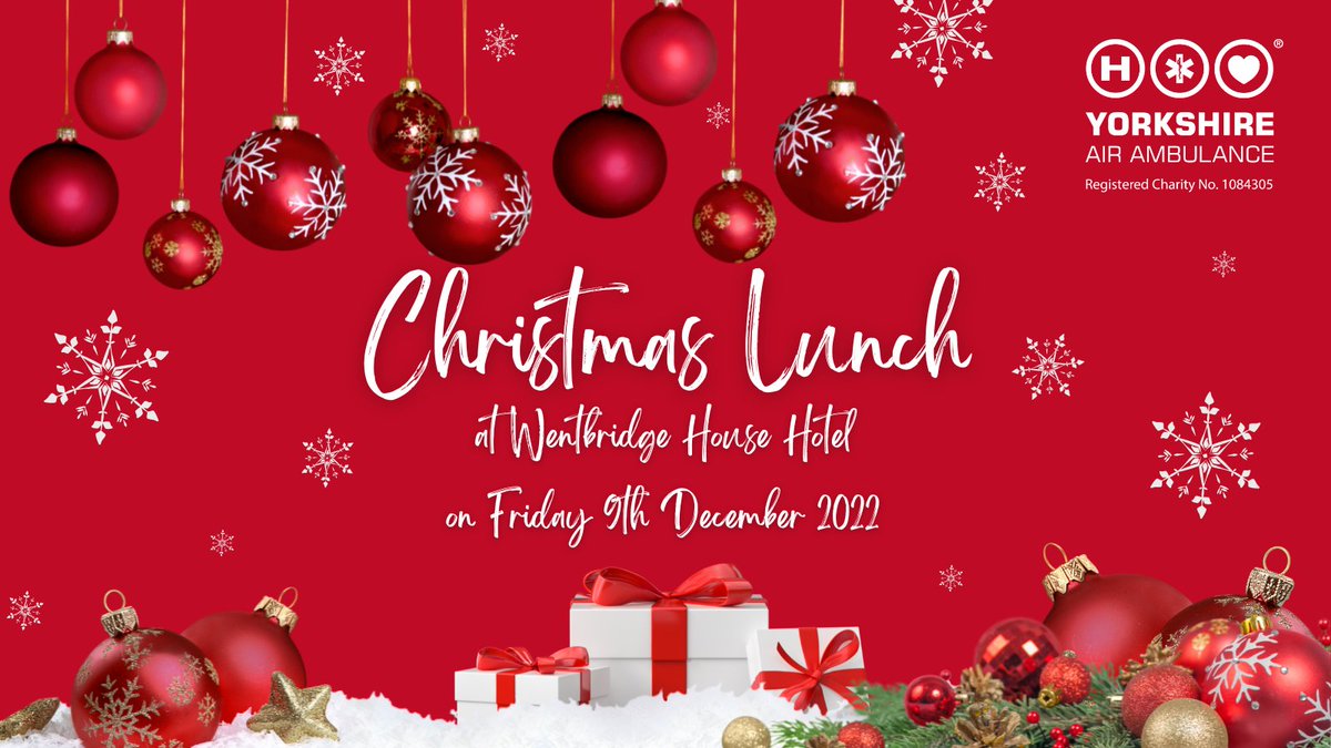 Yorkshire Air Ambulance (@yorkshireairamb) on Twitter photo Join us for our very first YAA Christmas Lunch on Fri 9th Dec <a href="/wentbridgehouse/">Wentbridge House</a>. Tickets are just £45 & include welcome drink, 3-course lunch, live entertainment & Christmas market.
For more info and to book visit yaa.org.uk/yorkshire-air-…
#Christmas #ChristmasShopping #Yorkshire Join us for our very first YAA Christmas Lunch on Fri 9th Dec <a href="/wentbridgehouse/">Wentbridge House</a>. Tickets are just £45 & include welcome drink, 3-course lunch, live entertainment & Christmas market.
For more info and to book visit yaa.org.uk/yorkshire-air-…
#Christmas #ChristmasShopping #Yorkshire