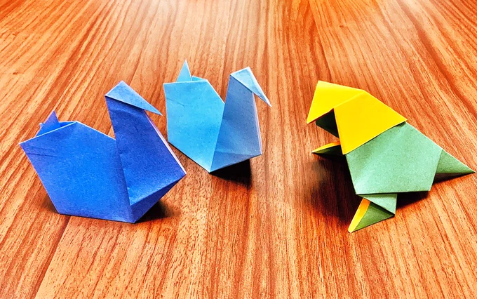 鳥も久しぶりに折ったけど簡単過ぎてあんまり面白くない 