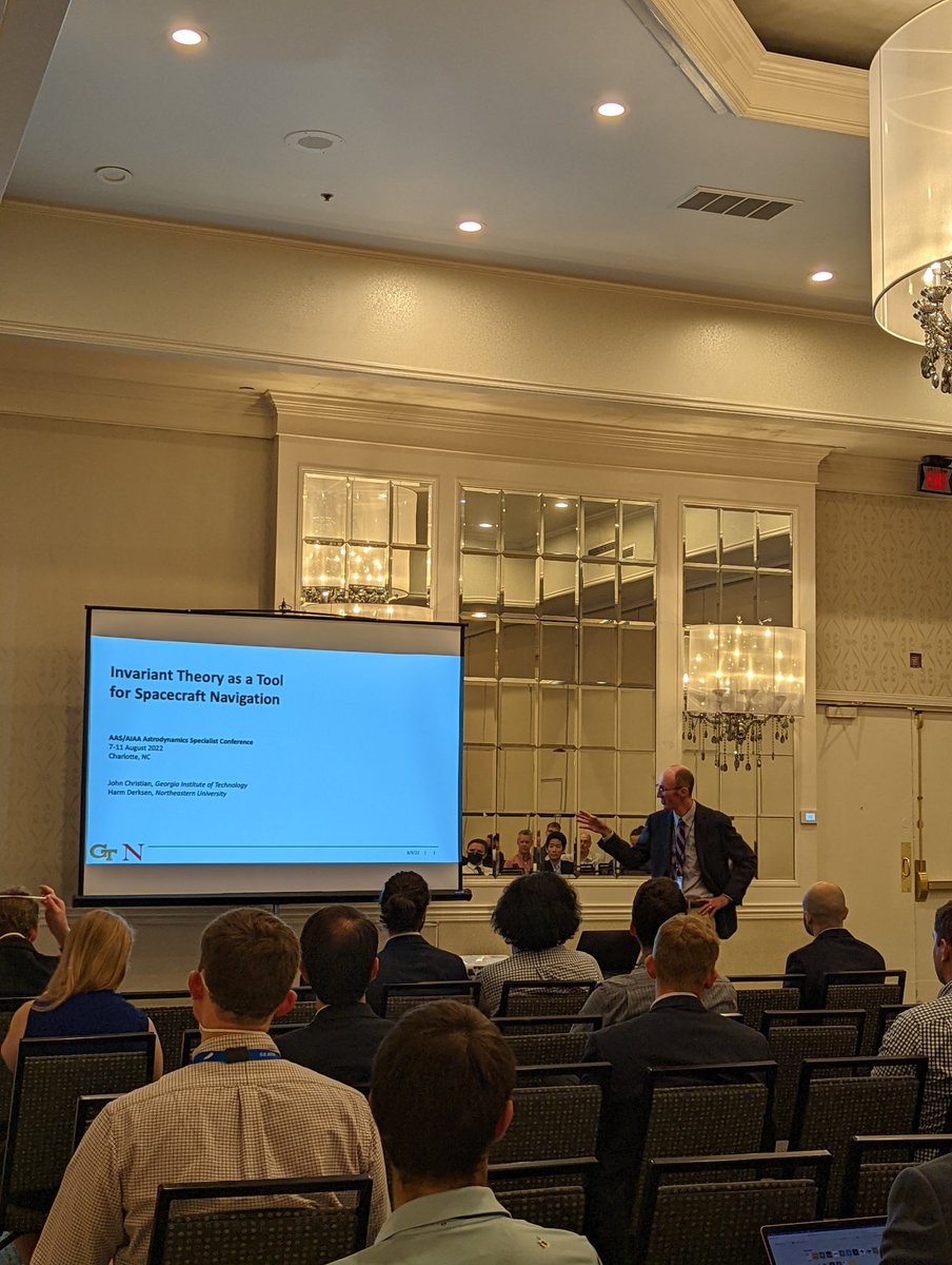 GTssdl's tweet image. Dr. John Christian gave two talks at #Astrodynamics Specialist, one on using &quot;Invariant theory for navigation&quot; and another on &quot;Reconstructing particle swarms from optical navigation&quot; 🛰️