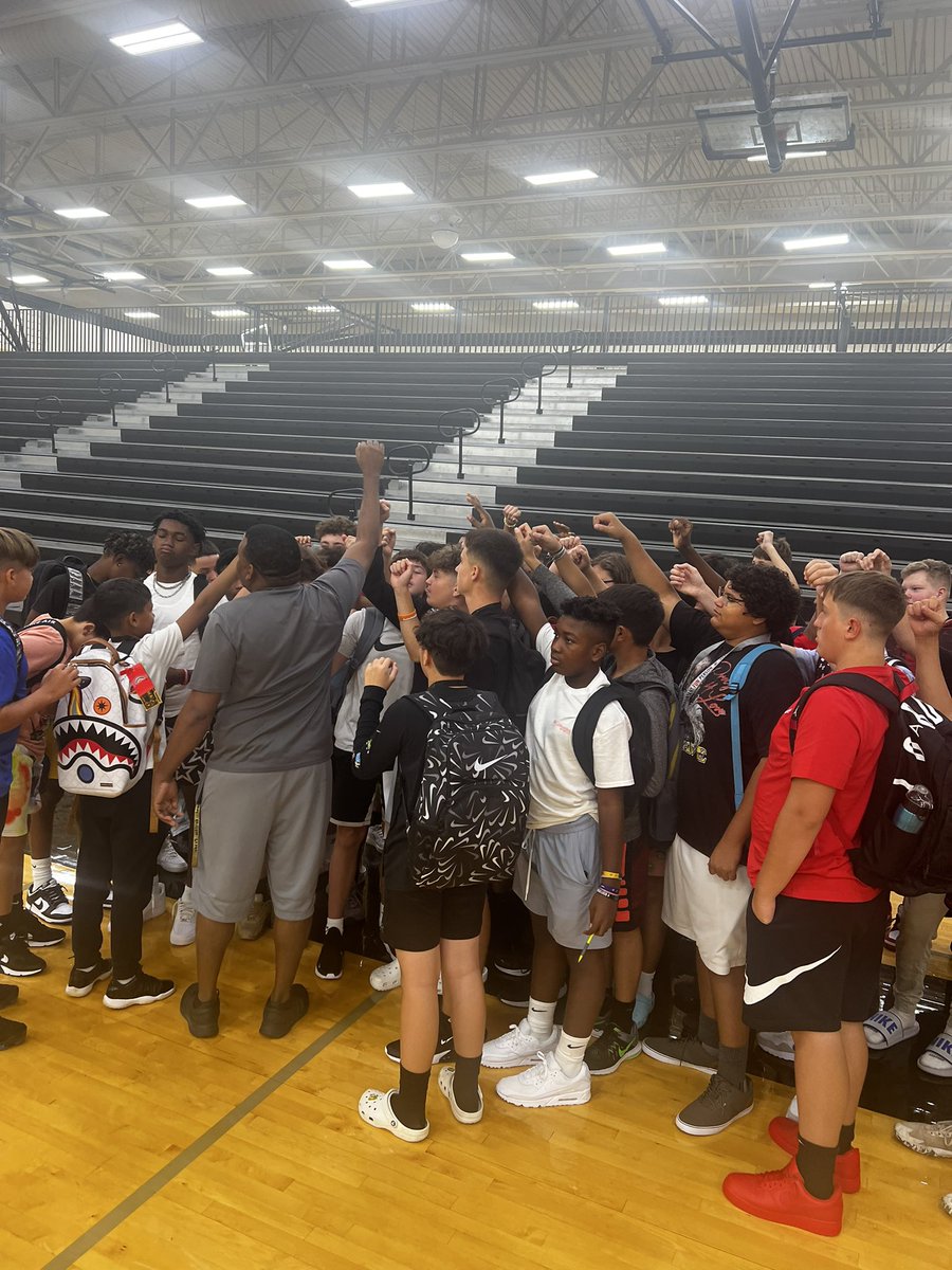 Coach Harper breaking out the 8th grade Athletes this morning!