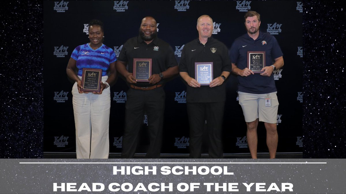 Our High School Girls Sport Head Coaches of the Year (L-R)
Tonya McKelvey-White, THS - Track &amp; Field
Mareon Lewis, MCHS Track &amp; Field

High School Boys Sport Head Coaches of the Year (L-R)
Jason Meekins - JHS Soccer
Jimmy Krueger - SLHS Soccer