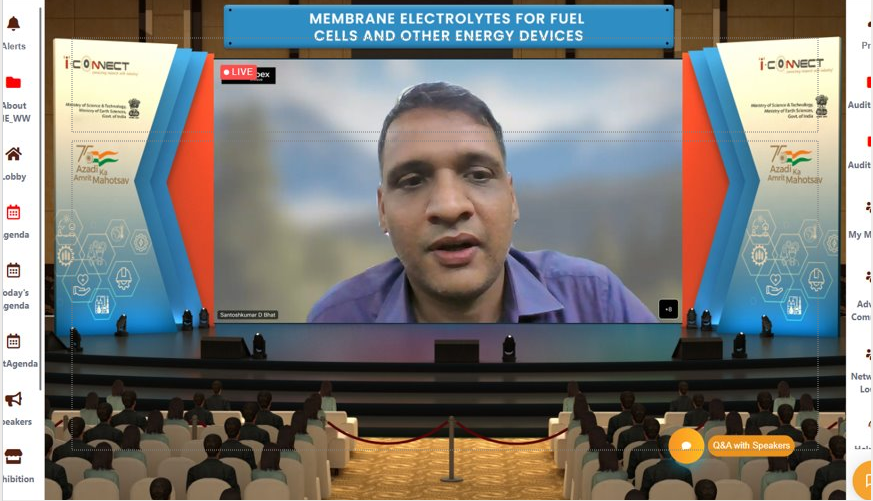 i_Connect75's tweet photo. Highlights from today's @i_Connect75 online event #2 - Membrane electrolytes for fuel cells and other energy devices.

#iconnect75 #AzadiKaAmritMahotsav #CSIR https://t.co/k5T0p6KlOY