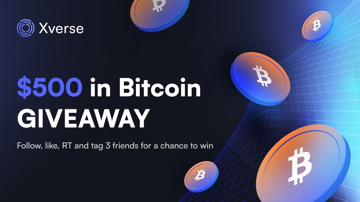 Xverse $500 in Bitcoin GIVEAWAY 🔥🚀🚀

The most advanced Bitcoin wallet.

We are giving away $500 in Bitcoin to 5 lucky winners

To Win:

Follow @xverseapp

Like &amp; RT

Tag 3 friends 

#Giveaway #Bitcoin #BTC #Airdrops #Xverse <a href="/Bitcoin/">Bitcoin</a> #BitcoinCash #cryptocurrencycommunity