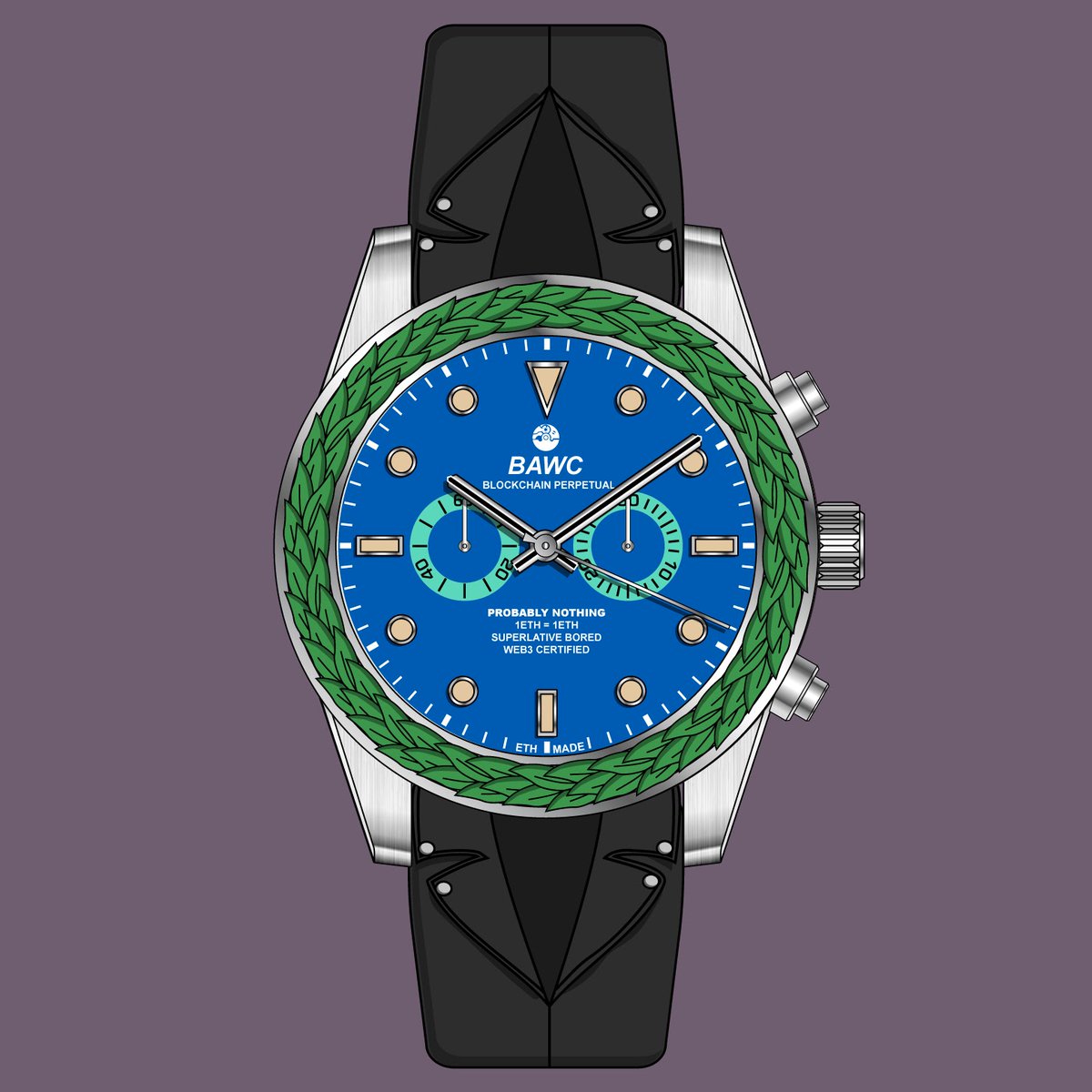 boredapewatch's tweet photo. Latest sale made on @opensea : what a rare timepiece, imagine a @BoredApeYC having these traits: Leather jacket, blue beans eyes, blue fur with a laurel wreath, would be amazing wouldn't it? Like it? RT it! ❤️
 #bayc #bawc #nft #NFTart #BoredApeYachtClub #boredape https://t.co/faS2k6fDGM
