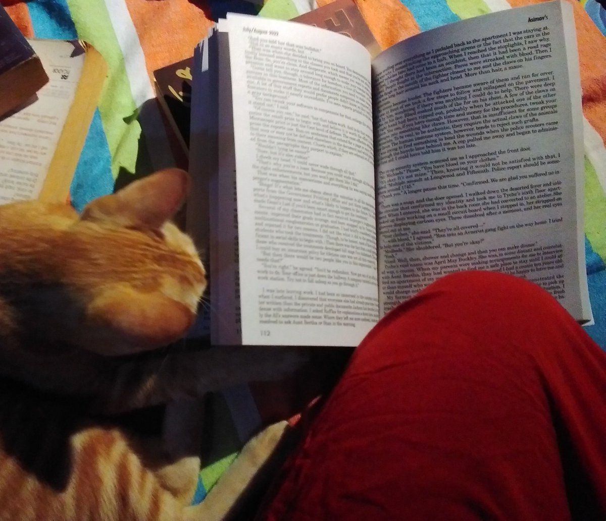 MeghaSpinel's tweet photo. So I got my author copy of @Asimovs_SF but someone won't let me read it. 🐈 https://t.co/144NyPEybN