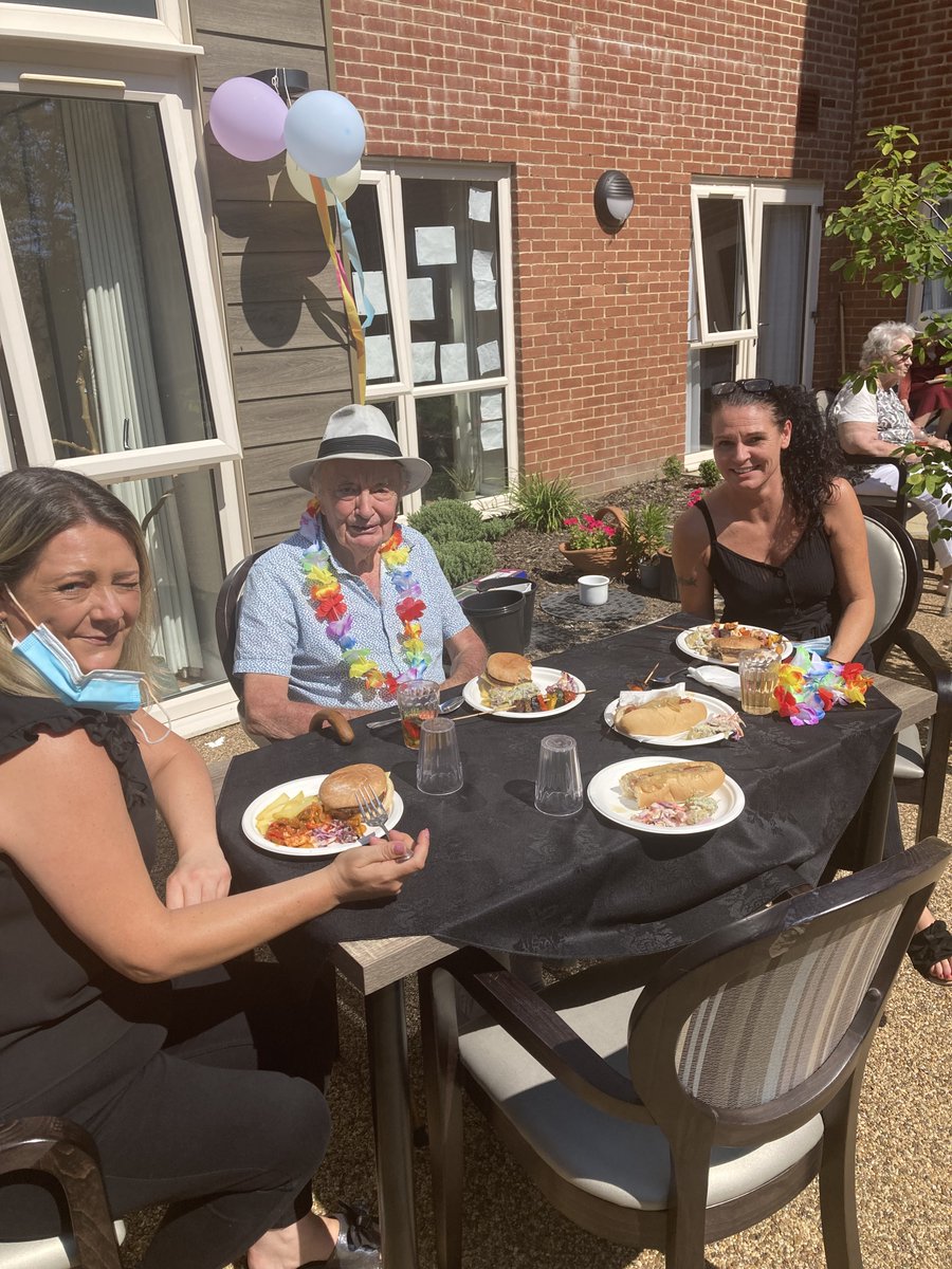 EvermoreCare's tweet photo. It's not just the residents enjoying the sun today, the Evermore team is making the most of the BBQ too! https://t.co/t1TYIwMiNV