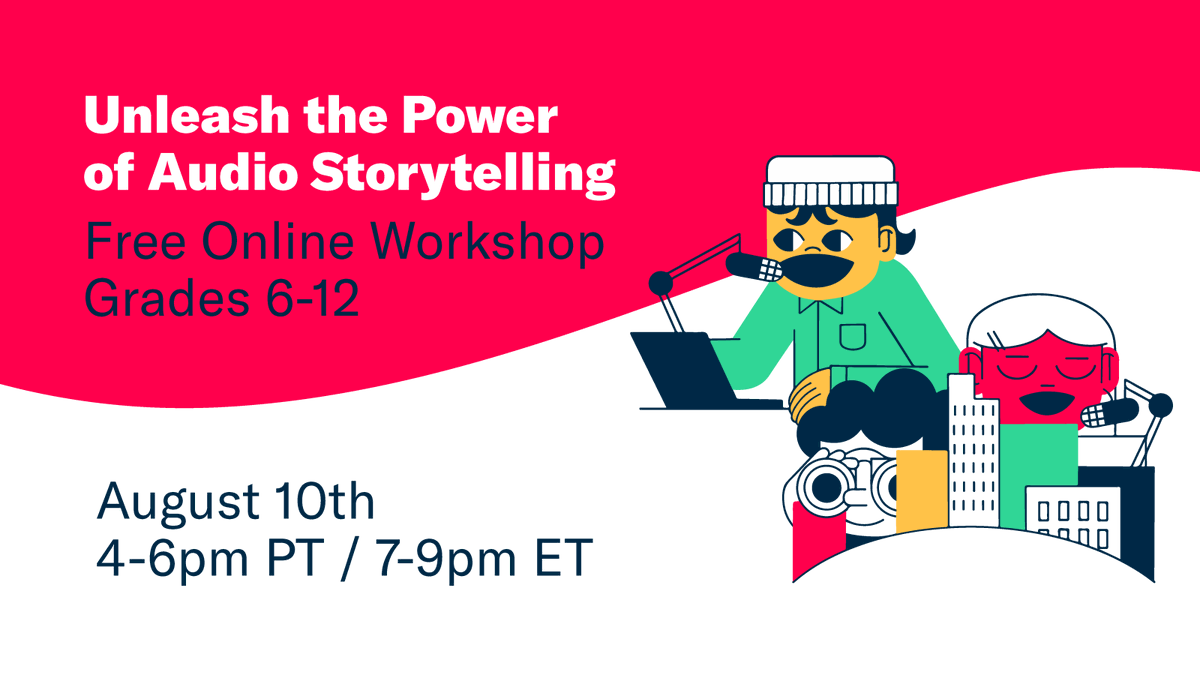 MediaLiteracyEd's tweet image. #Educators for grades 6-12 — TONIGHT at 7pm ET, join our friends @KQED for a #PD workshop, &quot;Unleash the Power of Audio Storytelling.&quot; #createmedia #medialiteracy #edchat #education ow.ly/7zWa50Kf7Lv