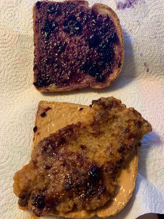 messedupfoods's tweet photo. peanut butter, jelly, and porkchop (pb &amp; j &amp; pc) https://t.co/6wzrW71q9R