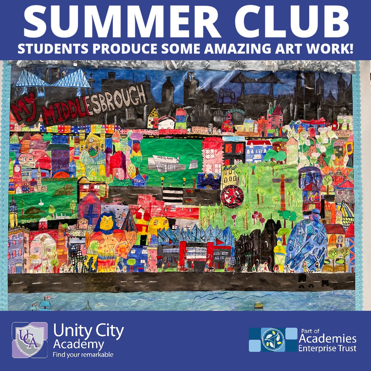 Lift_Unity_City's tweet photo. Students who took part in our Summer Club produced some stunning works of art, which we wanted to show everyone! - including a fantastic work inspired by local artist Sean Sims.

#oneaet #ironopolis #summerschool https://t.co/zjZ81Yf4U5