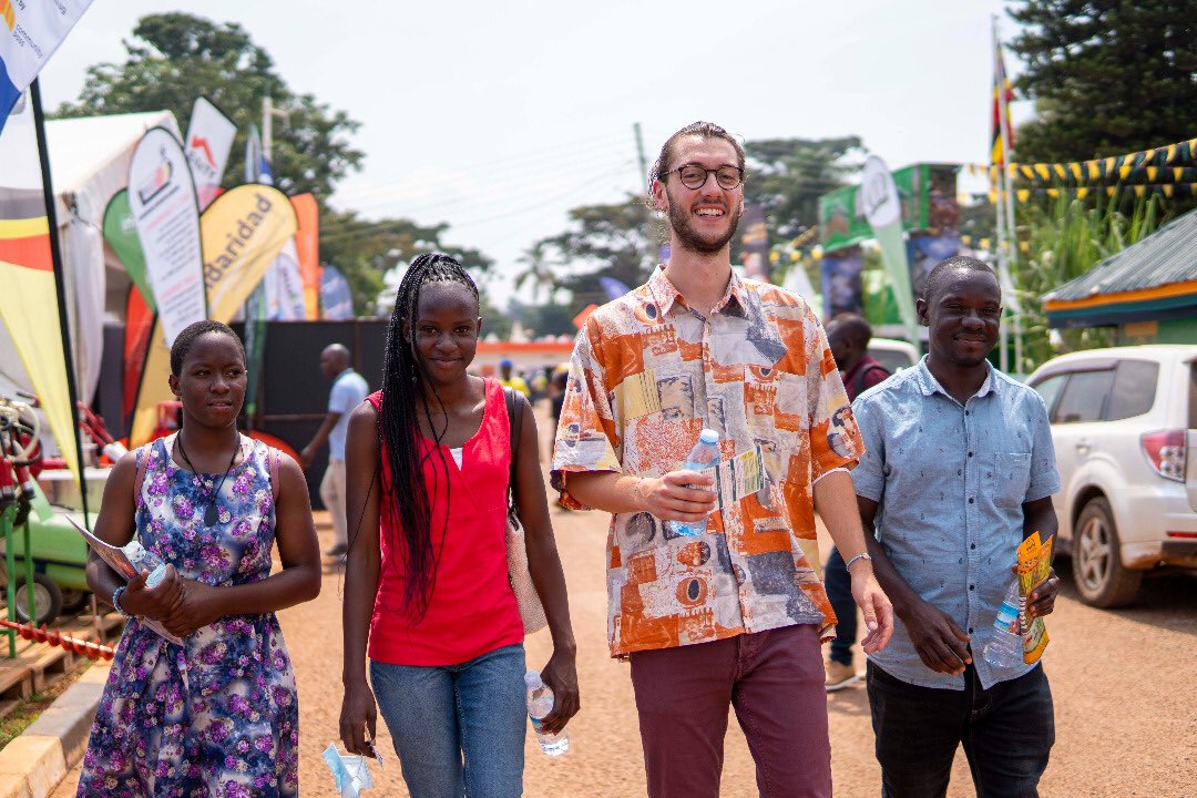 unyfa1's tweet photo. German interns learning about Ugandan agricultural at @unffe National Agricultural Show. #AgricShow2022 https://t.co/mEupVrAxLT