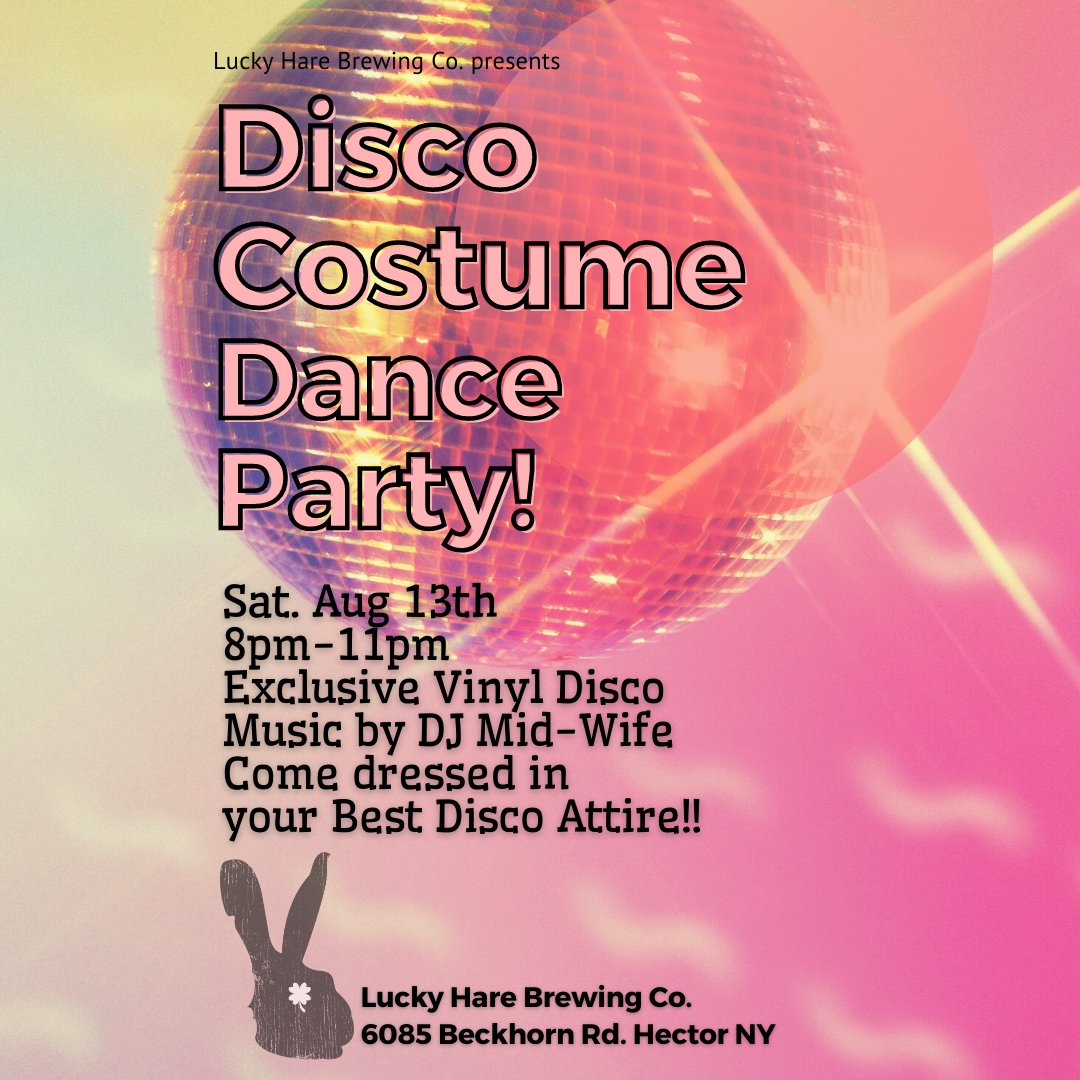 LuckyHareBrew's tweet image. Disco Party This Weekend - Twitter!!!! Does anyone still use this? Disco Party is this Saturday and we are ready for you. Come boogie with us under the disco tent with DJ Midwife and some tasty craft beers! mailchi.mp/luckyharebrewi…