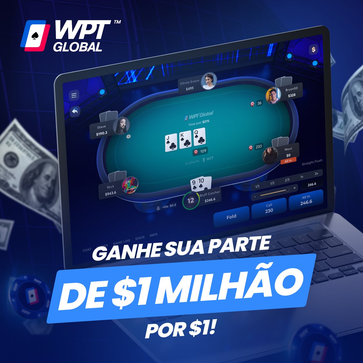 wptbrasil's tweet photo. E hoje é dia de classificatório para esse torneio espetacular!

Você para $1 de Buy in para jogar um torneio de $1M Garantido 😱.

Venha forrar com a gente!

https://t.co/K61FXMKttH https://t.co/15uTfThRv3